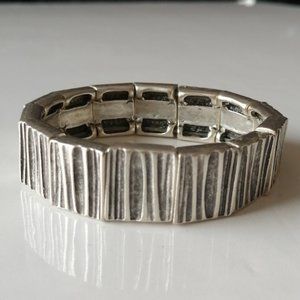 Iman Avant Garde / Traditional Turkish Design Textured Zamak Stretch Bracelet